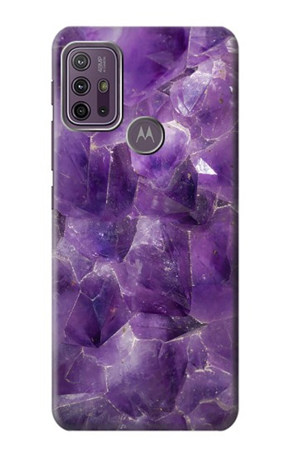 W3713 Purple Quartz Amethyst Graphic Printed Hülle Schutzhülle Taschen und Leder Flip für Motorola Moto G10 Power