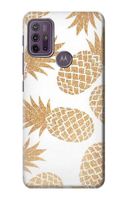 W3718 Seamless Pineapple Hülle Schutzhülle Taschen und Leder Flip für Motorola Moto G10 Power