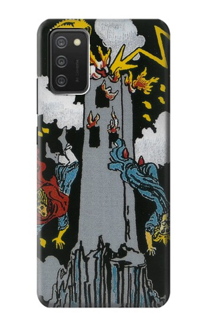 W3745 Tarot Card The Tower Hülle Schutzhülle Taschen und Leder Flip für Samsung Galaxy A03S