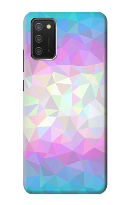 W3747 Trans Flag Polygon Hülle Schutzhülle Taschen und Leder Flip für Samsung Galaxy A03S