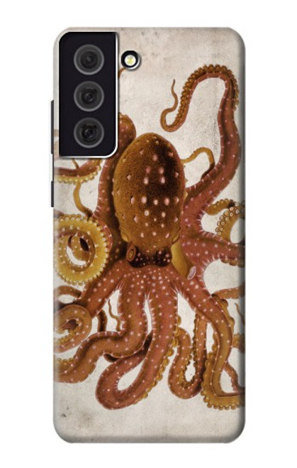 W2801 Vintage Octopus Hülle Schutzhülle Taschen und Leder Flip für Samsung Galaxy S21 FE 5G