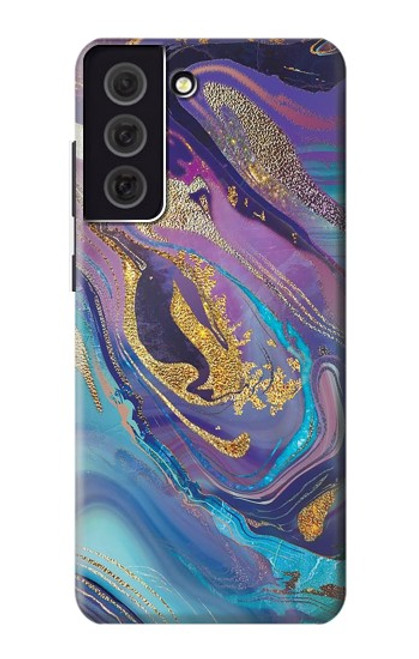 W3676 Colorful Abstract Marble Stone Hülle Schutzhülle Taschen und Leder Flip für Samsung Galaxy S21 FE 5G