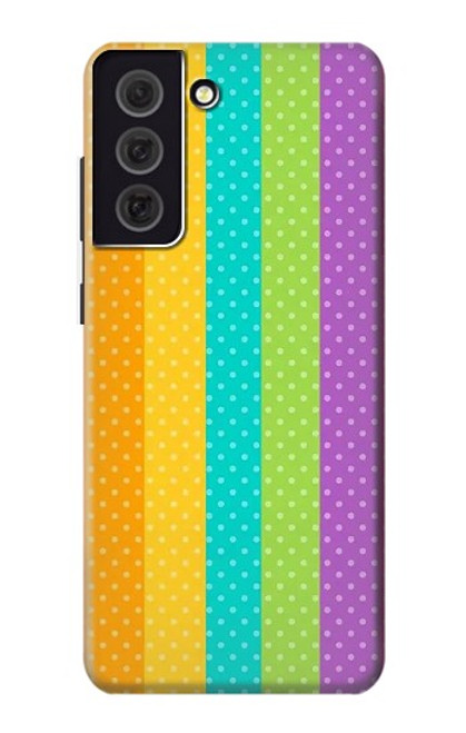 W3678 Colorful Rainbow Vertical Hülle Schutzhülle Taschen und Leder Flip für Samsung Galaxy S21 FE 5G