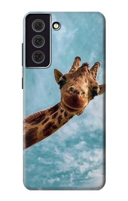 W3680 Cute Smile Giraffe Hülle Schutzhülle Taschen und Leder Flip für Samsung Galaxy S21 FE 5G