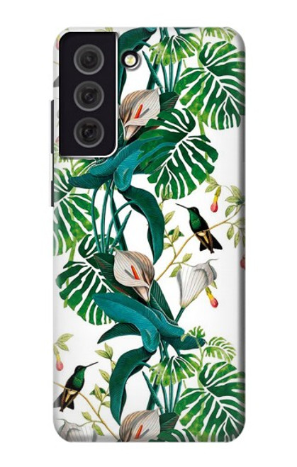 W3697 Leaf Life Birds Hülle Schutzhülle Taschen und Leder Flip für Samsung Galaxy S21 FE 5G