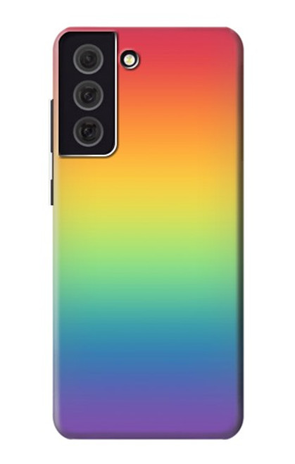 W3698 LGBT Gradient Pride Flag Hülle Schutzhülle Taschen und Leder Flip für Samsung Galaxy S21 FE 5G
