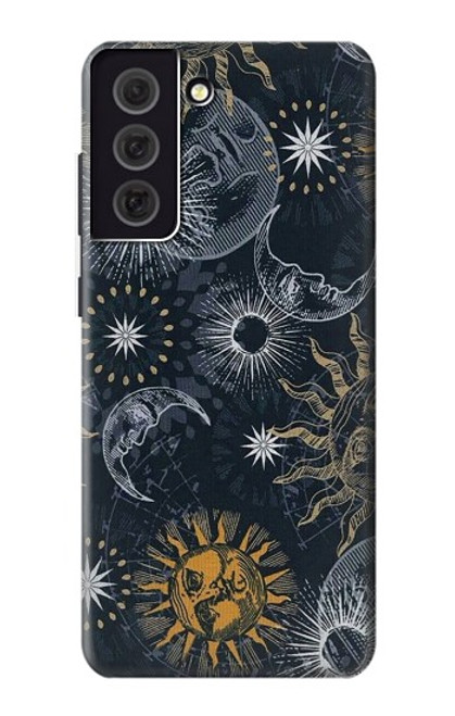 W3702 Moon and Sun Hülle Schutzhülle Taschen und Leder Flip für Samsung Galaxy S21 FE 5G