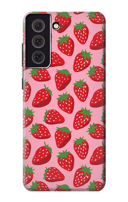 W3719 Strawberry Pattern Hülle Schutzhülle Taschen und Leder Flip für Samsung Galaxy S21 FE 5G