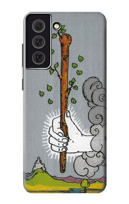 W3723 Tarot Card Age of Wands Hülle Schutzhülle Taschen und Leder Flip für Samsung Galaxy S21 FE 5G