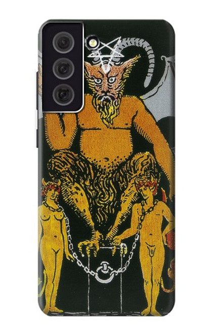 W3740 Tarot Card The Devil Hülle Schutzhülle Taschen und Leder Flip für Samsung Galaxy S21 FE 5G