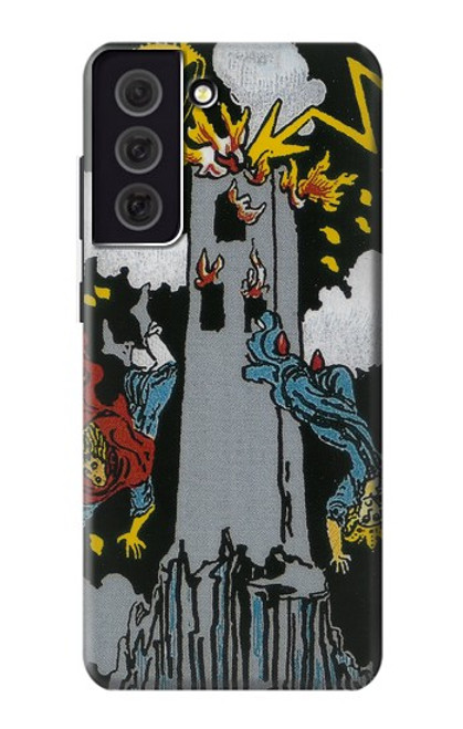 W3745 Tarot Card The Tower Hülle Schutzhülle Taschen und Leder Flip für Samsung Galaxy S21 FE 5G