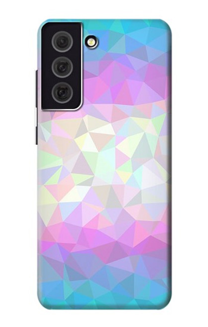 W3747 Trans Flag Polygon Hülle Schutzhülle Taschen und Leder Flip für Samsung Galaxy S21 FE 5G