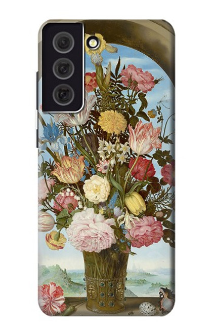 W3749 Vase of Flowers Hülle Schutzhülle Taschen und Leder Flip für Samsung Galaxy S21 FE 5G