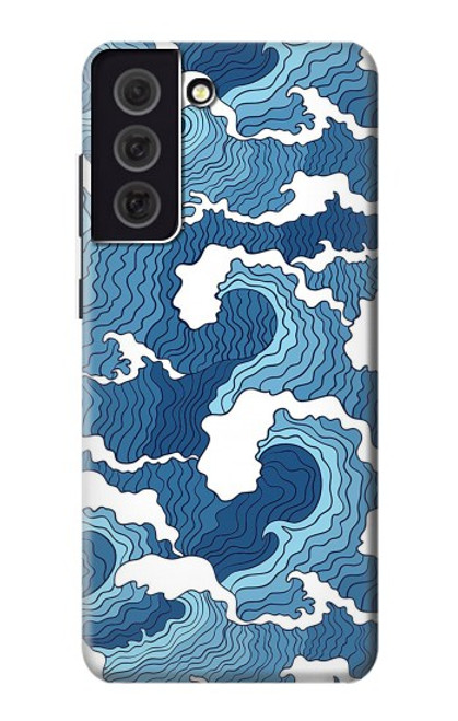 W3751 Wave Pattern Hülle Schutzhülle Taschen und Leder Flip für Samsung Galaxy S21 FE 5G
