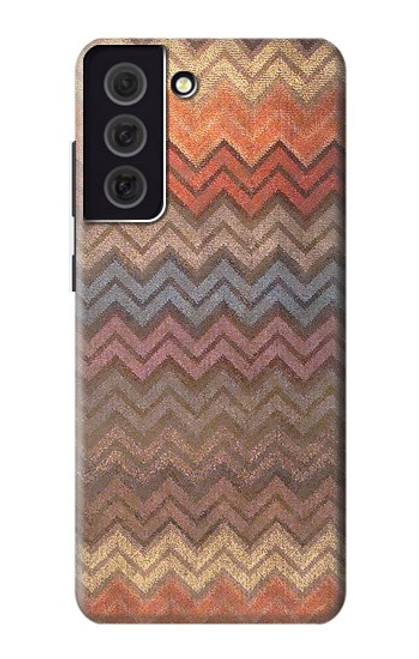 W3752 Zigzag Fabric Pattern Graphic Printed Hülle Schutzhülle Taschen und Leder Flip für Samsung Galaxy S21 FE 5G