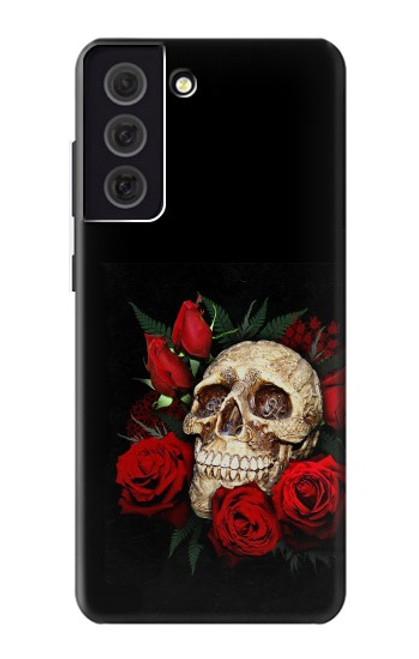 W3753 Dark Gothic Goth Skull Roses Hülle Schutzhülle Taschen und Leder Flip für Samsung Galaxy S21 FE 5G