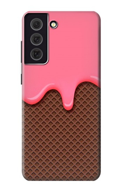 W3754 Strawberry Ice Cream Cone Hülle Schutzhülle Taschen und Leder Flip für Samsung Galaxy S21 FE 5G