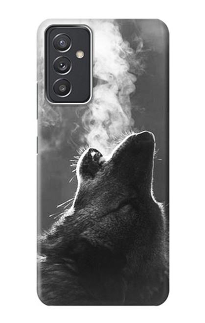 W3505 Wolf Howling Hülle Schutzhülle Taschen und Leder Flip für Samsung Galaxy Quantum 2