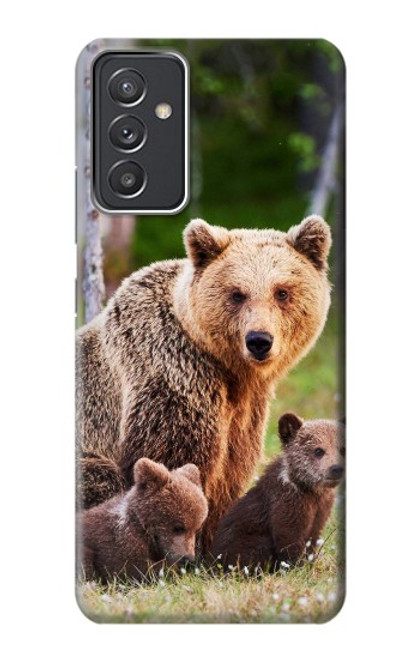 W3558 Bear Family Hülle Schutzhülle Taschen und Leder Flip für Samsung Galaxy Quantum 2