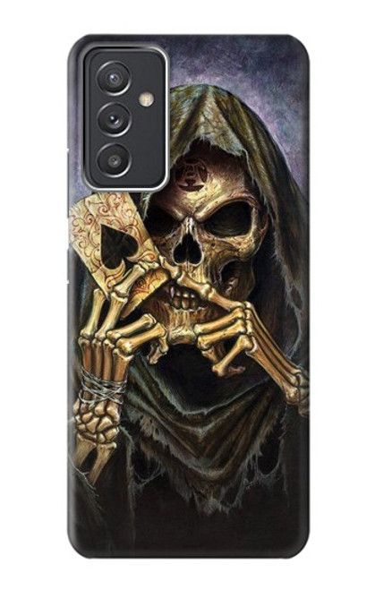 W3594 Grim Reaper Wins Poker Hülle Schutzhülle Taschen und Leder Flip für Samsung Galaxy Quantum 2