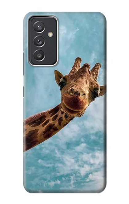 W3680 Cute Smile Giraffe Hülle Schutzhülle Taschen und Leder Flip für Samsung Galaxy Quantum 2