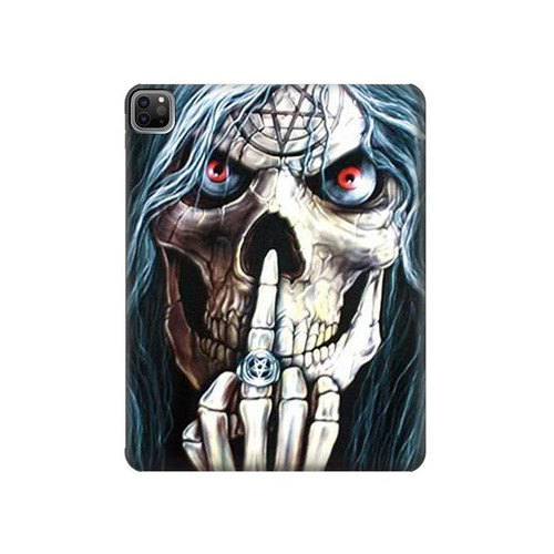 W0222 Skull Pentagram Tablet Hülle Schutzhülle Taschen für iPad Pro 12.9 (2022,2021,2020,2018, 3rd, 4th, 5th, 6th)