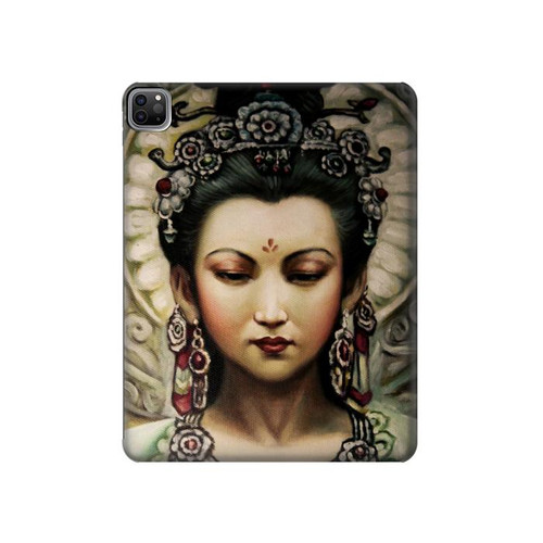 W0681 Guan Yin Tablet Hülle Schutzhülle Taschen für iPad Pro 12.9 (2022,2021,2020,2018, 3rd, 4th, 5th, 6th)