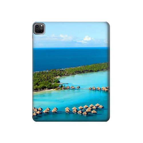 W0844 Bora Bora Island Tablet Hülle Schutzhülle Taschen für iPad Pro 12.9 (2022,2021,2020,2018, 3rd, 4th, 5th, 6th)
