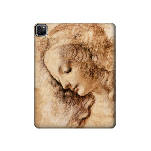 W1045 Leonardo da Vinci Woman's Head Tablet Hülle Schutzhülle Taschen für iPad Pro 12.9 (2022,2021,2020,2018, 3rd, 4th, 5th, 6th)