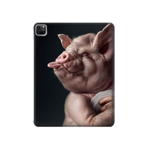 W1273 Crazy Pig Tablet Hülle Schutzhülle Taschen für iPad Pro 12.9 (2022,2021,2020,2018, 3rd, 4th, 5th, 6th)