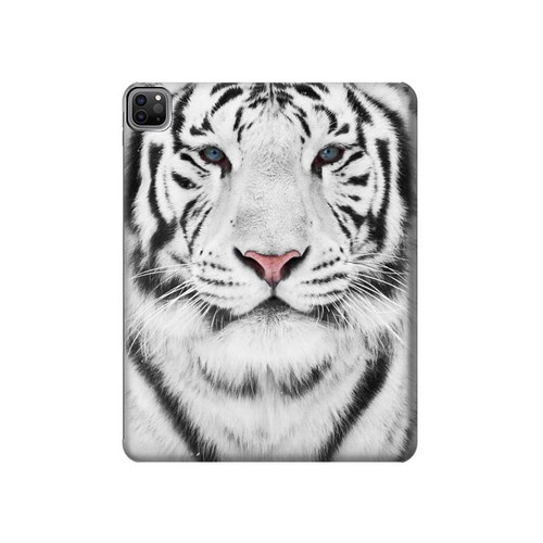 W2553 White Tiger Tablet Hülle Schutzhülle Taschen für iPad Pro 12.9 (2022,2021,2020,2018, 3rd, 4th, 5th, 6th)