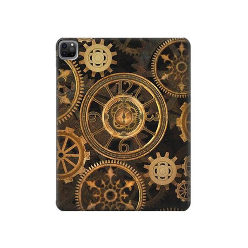 W3442 Clock Gear Tablet Hülle Schutzhülle Taschen für iPad Pro 12.9 (2022,2021,2020,2018, 3rd, 4th, 5th, 6th)