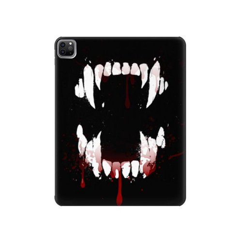 W3527 Vampire Teeth Bloodstain Tablet Hülle Schutzhülle Taschen für iPad Pro 12.9 (2022, 2021, 2020, 2018), Air 13 (2024)