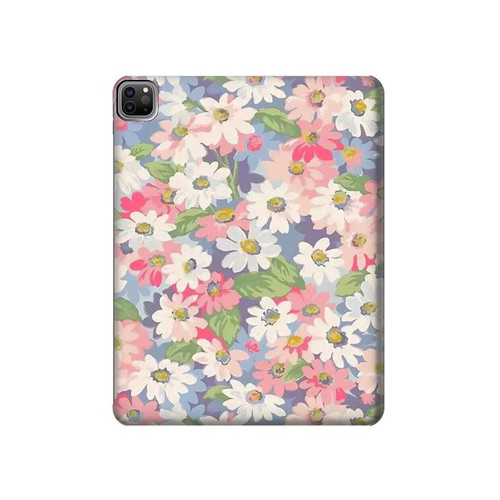 W3688 Floral Flower Art Pattern Tablet Hülle Schutzhülle Taschen für iPad Pro 12.9 (2022,2021,2020,2018, 3rd, 4th, 5th, 6th)