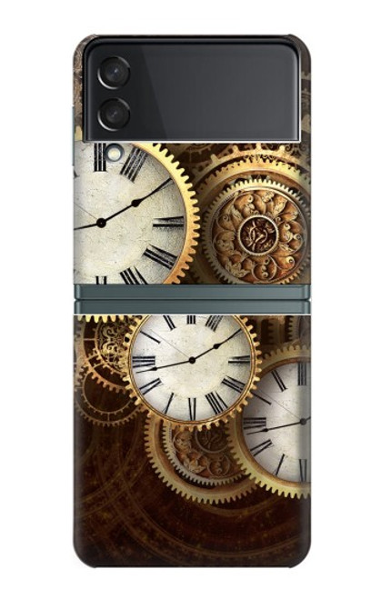 W3172 Gold Clock Live Hard Case For Samsung Galaxy Z Flip 3 5G