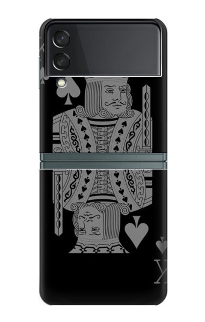 W3520 Black King Spade Hard Case For Samsung Galaxy Z Flip 3 5G