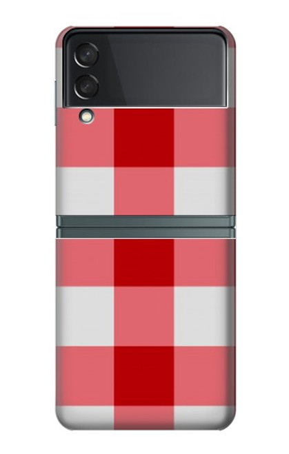 W3535 Red Gingham Hard Case For Samsung Galaxy Z Flip 3 5G