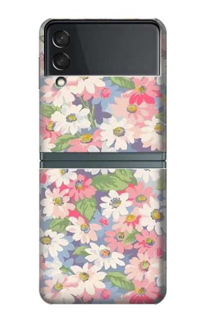 W3688 Floral Flower Art Pattern Hard Case For Samsung Galaxy Z Flip 3 5G