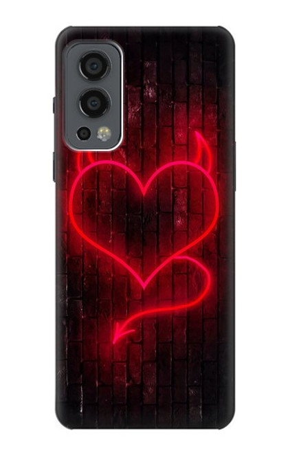 W3682 Devil Heart Hülle Schutzhülle Taschen und Leder Flip für OnePlus Nord 2 5G