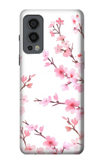 W3707 Pink Cherry Blossom Spring Flower Hülle Schutzhülle Taschen und Leder Flip für OnePlus Nord 2 5G