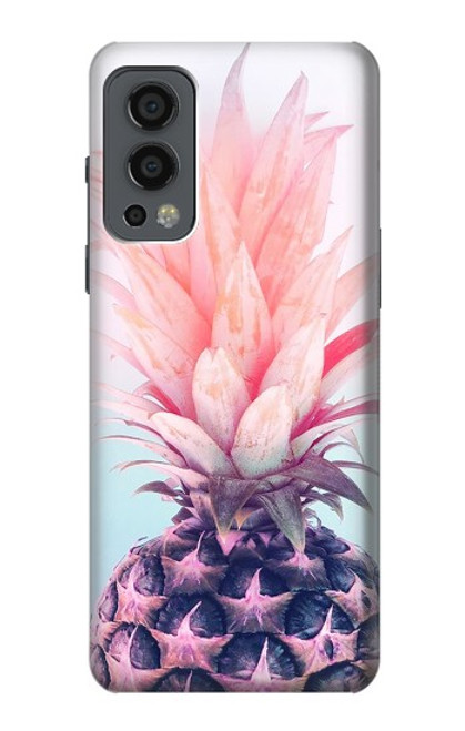 W3711 Pink Pineapple Hülle Schutzhülle Taschen und Leder Flip für OnePlus Nord 2 5G