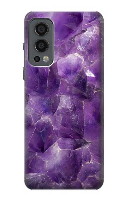 W3713 Purple Quartz Amethyst Graphic Printed Hülle Schutzhülle Taschen und Leder Flip für OnePlus Nord 2 5G