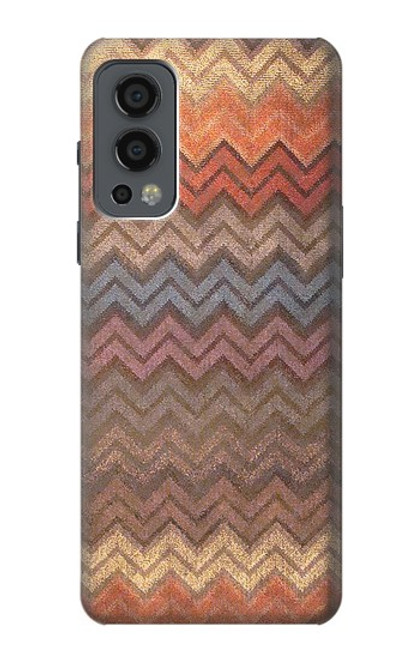 W3752 Zigzag Fabric Pattern Graphic Printed Hülle Schutzhülle Taschen und Leder Flip für OnePlus Nord 2 5G