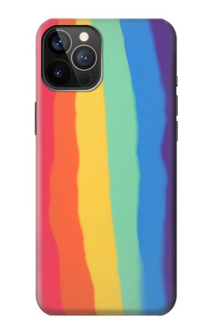 W3799 Cute Vertical Watercolor Rainbow Hülle Schutzhülle Taschen und Leder Flip für iPhone 12, iPhone 12 Pro