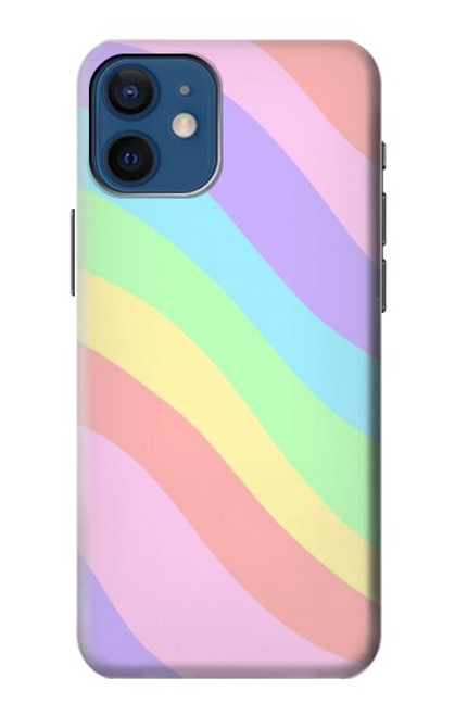 W3810 Pastel Unicorn Summer Wave Hülle Schutzhülle Taschen und Leder Flip für iPhone 12 mini