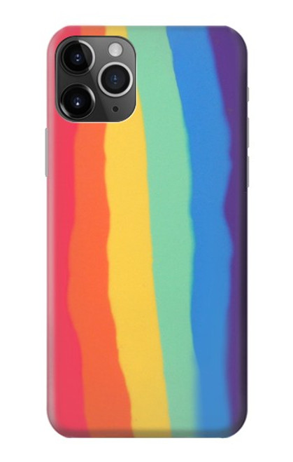 W3799 Cute Vertical Watercolor Rainbow Hülle Schutzhülle Taschen und Leder Flip für iPhone 11 Pro