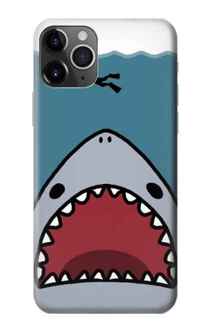 W3825 Cartoon Shark Sea Diving Hülle Schutzhülle Taschen und Leder Flip für iPhone 11 Pro