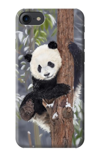 W3793 Cute Baby Panda Snow Painting Hülle Schutzhülle Taschen und Leder Flip für iPhone 7, iPhone 8, iPhone SE (2020) (2022)