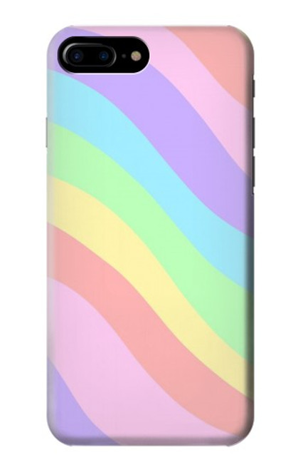 W3810 Pastel Unicorn Summer Wave Hülle Schutzhülle Taschen und Leder Flip für iPhone 7 Plus, iPhone 8 Plus