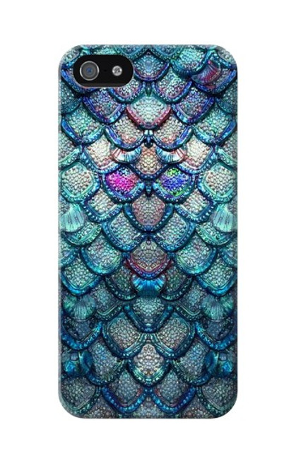 W3809 Mermaid Fish Scale Hülle Schutzhülle Taschen und Leder Flip für iPhone 5 5S SE